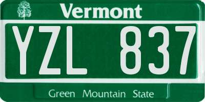 VT license plate YZL837
