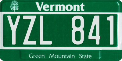VT license plate YZL841