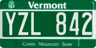 VT license plate YZL842
