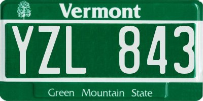 VT license plate YZL843