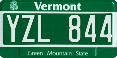 VT license plate YZL844