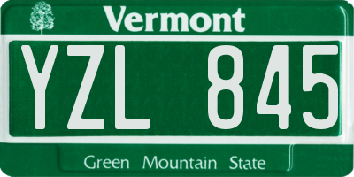 VT license plate YZL845