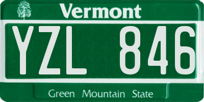 VT license plate YZL846