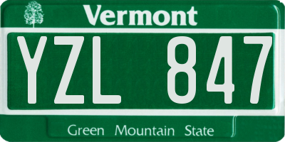 VT license plate YZL847