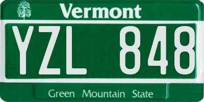 VT license plate YZL848