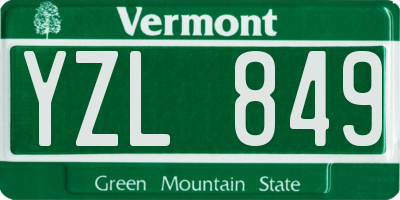 VT license plate YZL849