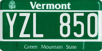 VT license plate YZL850