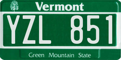 VT license plate YZL851