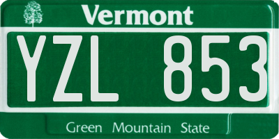 VT license plate YZL853