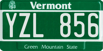 VT license plate YZL856