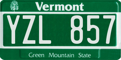 VT license plate YZL857