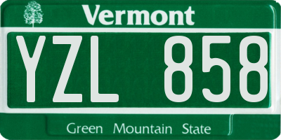 VT license plate YZL858