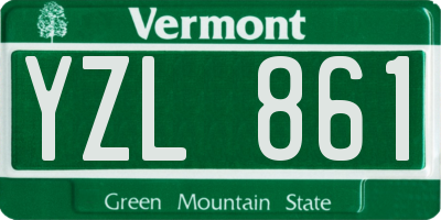 VT license plate YZL861