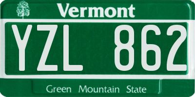 VT license plate YZL862