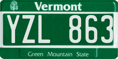 VT license plate YZL863