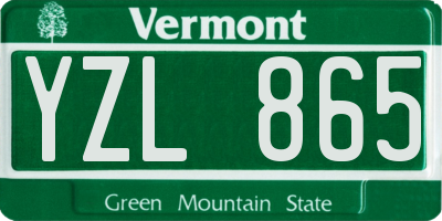 VT license plate YZL865