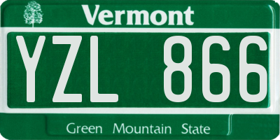 VT license plate YZL866
