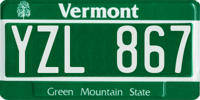 VT license plate YZL867