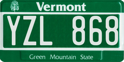 VT license plate YZL868