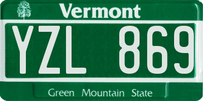 VT license plate YZL869