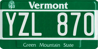 VT license plate YZL870