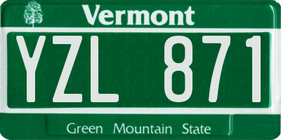 VT license plate YZL871