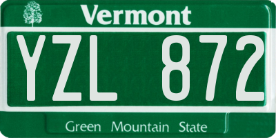 VT license plate YZL872