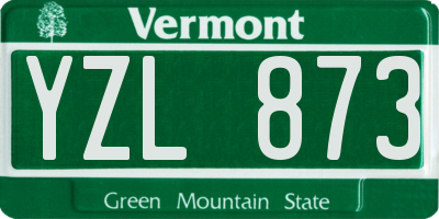 VT license plate YZL873