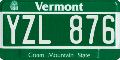 VT license plate YZL876