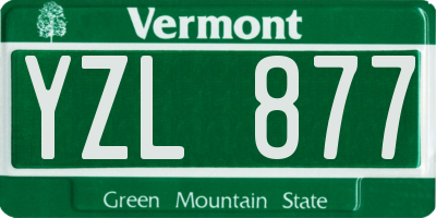 VT license plate YZL877