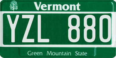 VT license plate YZL880