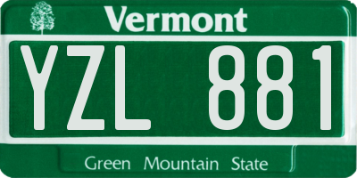 VT license plate YZL881