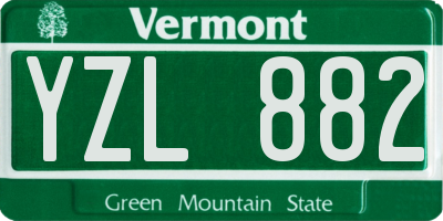 VT license plate YZL882