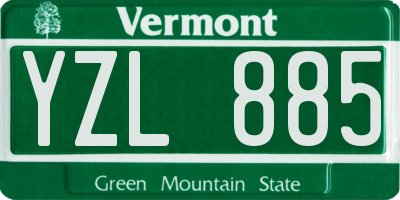 VT license plate YZL885