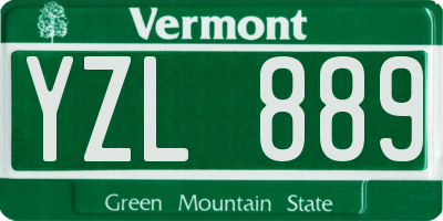 VT license plate YZL889