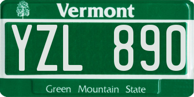VT license plate YZL890