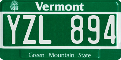 VT license plate YZL894