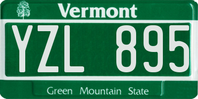 VT license plate YZL895