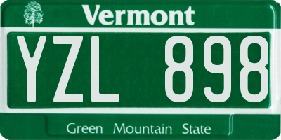 VT license plate YZL898