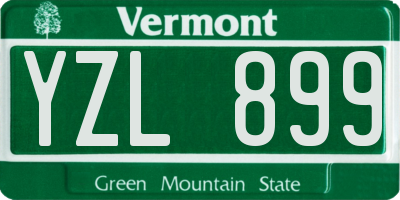 VT license plate YZL899