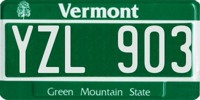 VT license plate YZL903