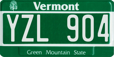 VT license plate YZL904