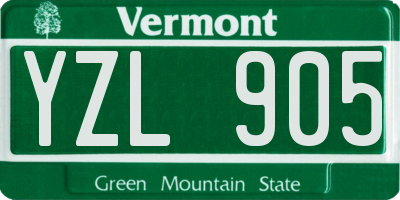 VT license plate YZL905