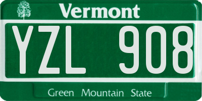 VT license plate YZL908