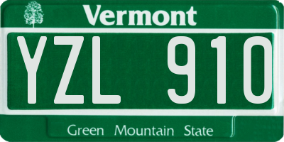 VT license plate YZL910