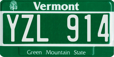 VT license plate YZL914