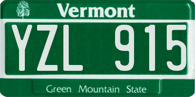 VT license plate YZL915