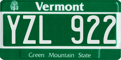 VT license plate YZL922