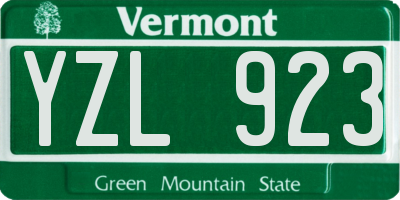 VT license plate YZL923