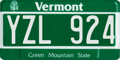 VT license plate YZL924